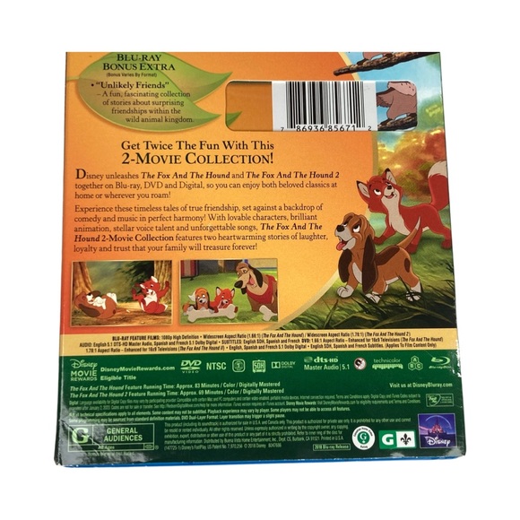 The Fox and the Hound 1 & 2 Authentic Disney Movie Club Exclusive NEW - Picture 6 of 11
